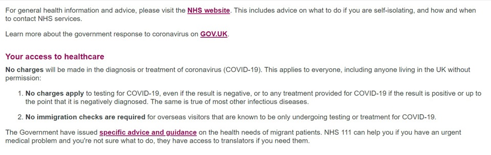 Anh xét nghiệm, điều trị miễn phí cho người nước ngoài nhiễm Covid-19 - Ảnh 1