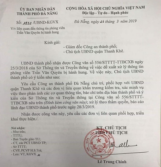 Chủ tịch Đà Nẵng chỉ đạo khẩn trương xác minh vụ phóng viên bị hành hung - Ảnh 1