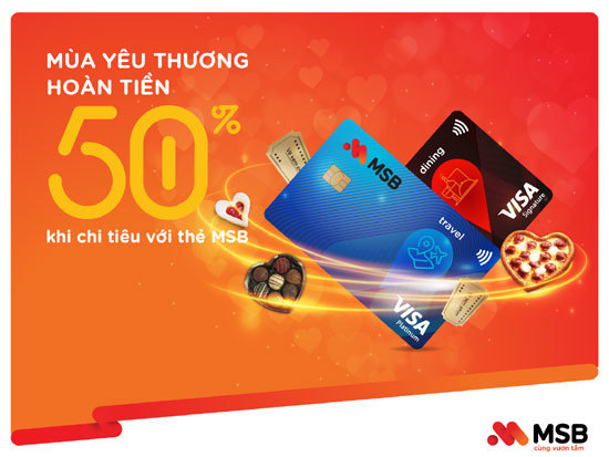 Đón mùa yêu thương với ưu đãi hoàn tiền 50% khi chi tiêu thẻ quốc tế MSB - Ảnh 1