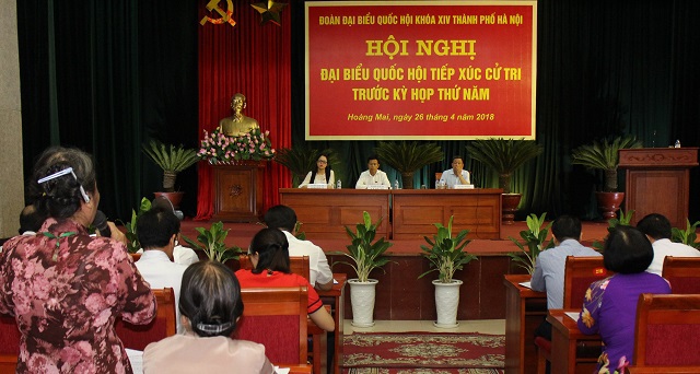 Đại biểu Quốc hội khóa XIV TP Hà Nội tiếp xúc cử tri tại quận Hoàng Mai - Ảnh 1