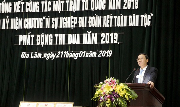 Huyện Gia Lâm tổng kết công tác Mặt trận tổ quốc năm 2018 - Ảnh 1