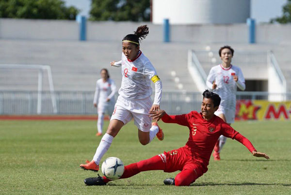 Tuyển nữ Việt Nam sớm giành vé vào bán kết giải bóng đá nữ vô địch Đông Nam Á 2019 - Ảnh 1