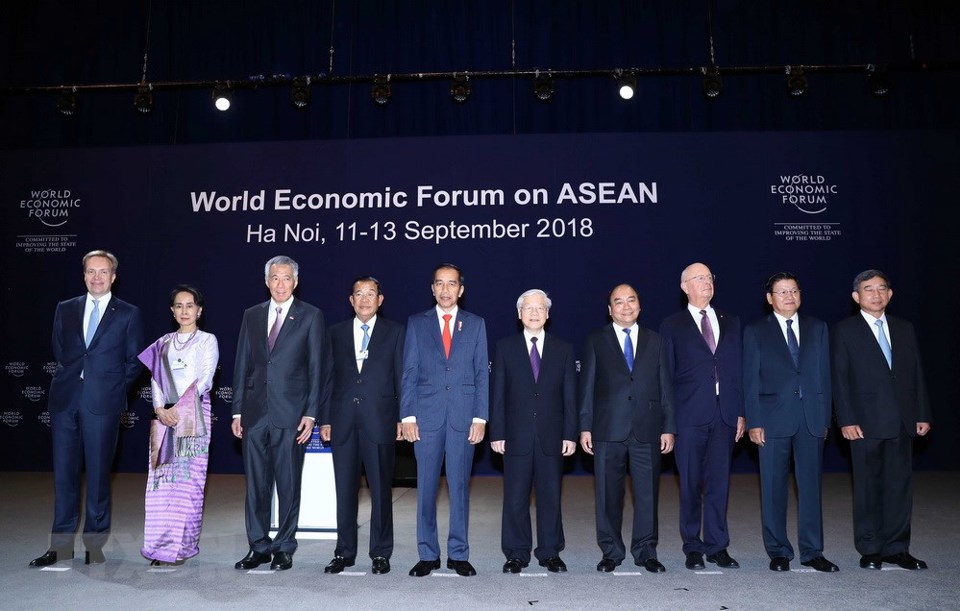 Hình ảnh phiên khai mạc toàn thể Hội nghị WEF ASEAN 2018 - Ảnh 1