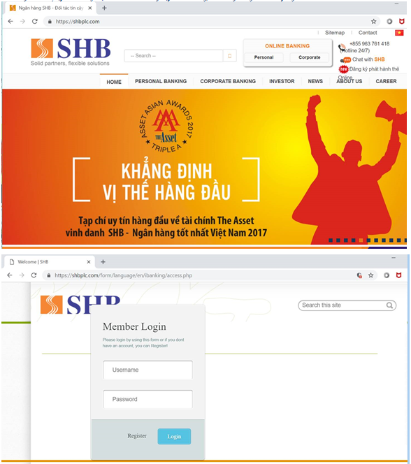 Xuất hiện trang web giả mạo ngân hàng SHB để lừa đảo - Ảnh 2