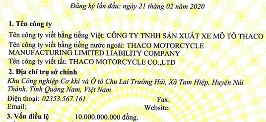 THACO lấn sân sang mảng xe máy - Ảnh 1