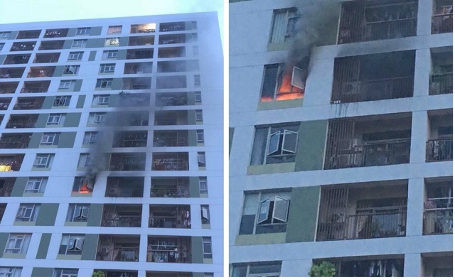 TP Hồ Chí Minh: Cháy tại tầng 8 chung cư ParcSpring - Ảnh 1