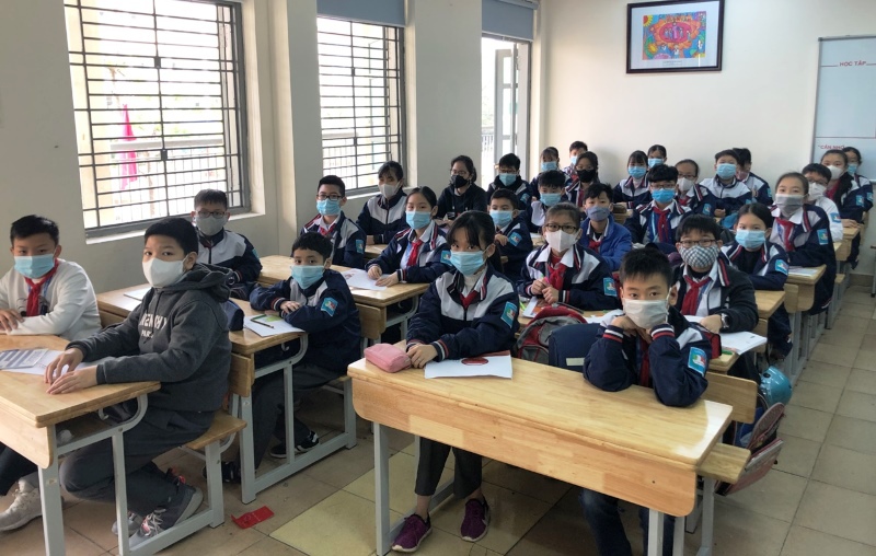 Chùm ảnh: Lớp học phòng, chống dịch nCoV ở Thanh Xuân - Ảnh 5