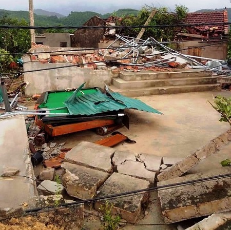 Hà Tĩnh: Lốc xoáy đã làm hơn 40 ngôi nhà bị sập và tốc mái - Ảnh 1
