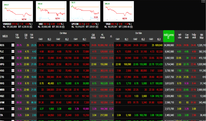 Phiên 28/11: Toàn sàn nhuốm sắc đỏ, VN-Index lao dốc về sát mốc 970 điểm - Ảnh 1