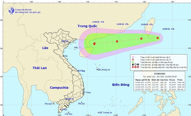 Xuất hiện siêu bão Mangkhut di chuyển vào Bắc Biển Đông trong vài ngày tới - Ảnh 1