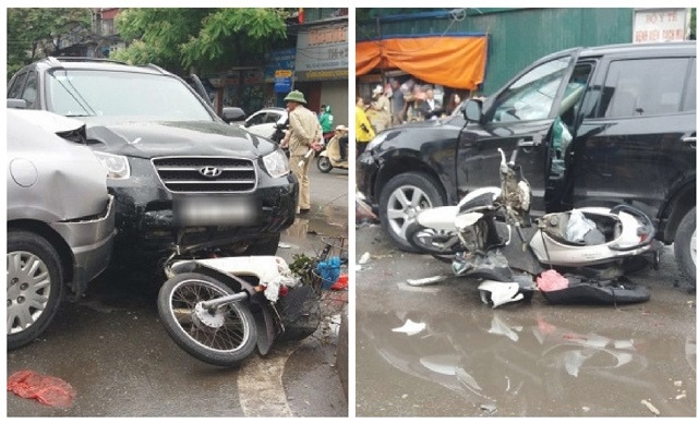 Hà Nội: Tai nạn liên hoàn trên phố Phương Mai, ít nhất 6 người nhập viện - Ảnh 1
