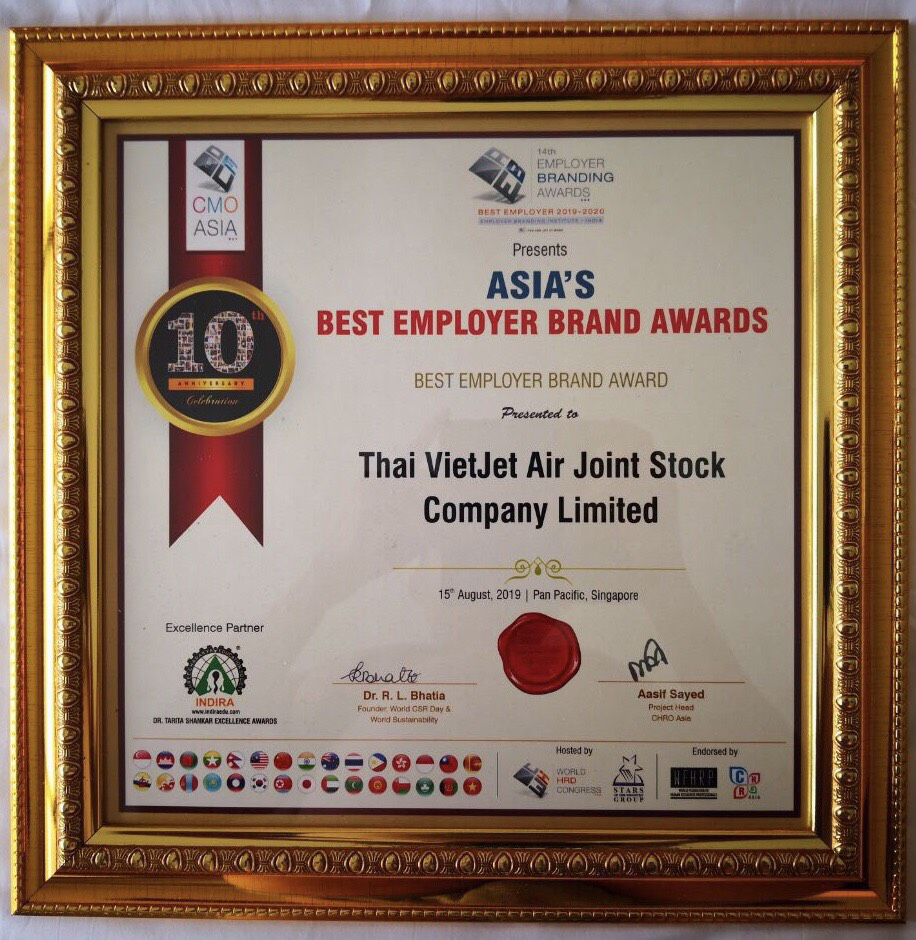 Vietjet Thailand được bình chọn là Thương hiệu tuyển dụng tốt nhất châu Á - Ảnh 1