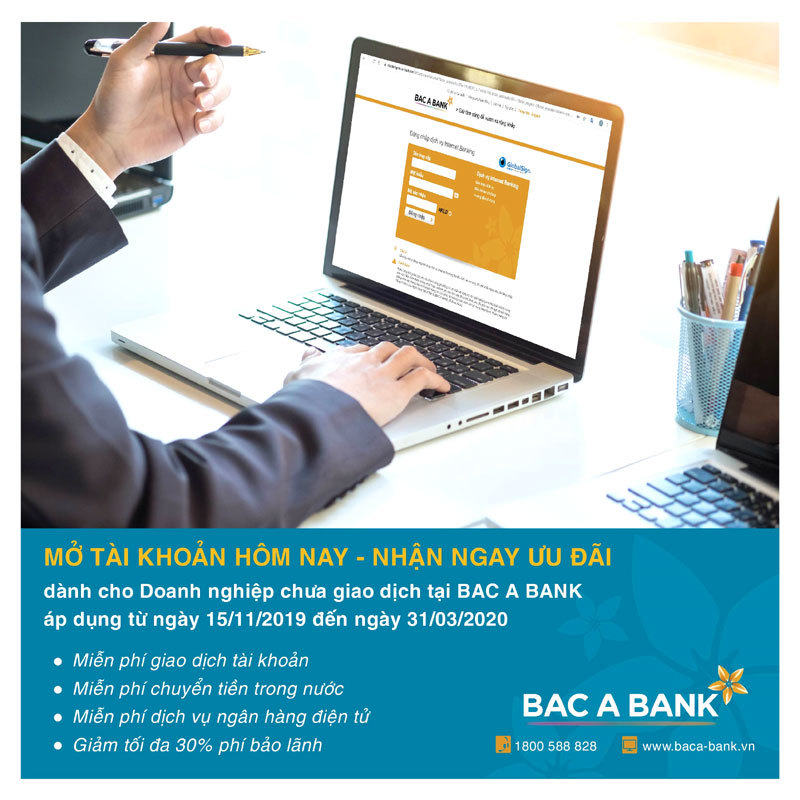 BAC A BANK ưu đãi doanh nghiệp mở tài khoản tại ngân hàng - Ảnh 1