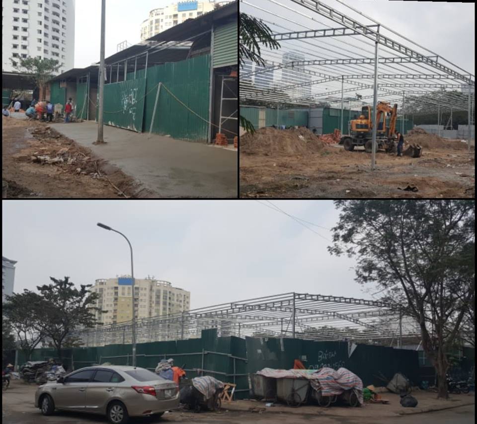 Ngang nhiên xây dựng nhà xưởng, bãi xe không phép trên đất dự án ở phường Dịch Vọng - Ảnh 1