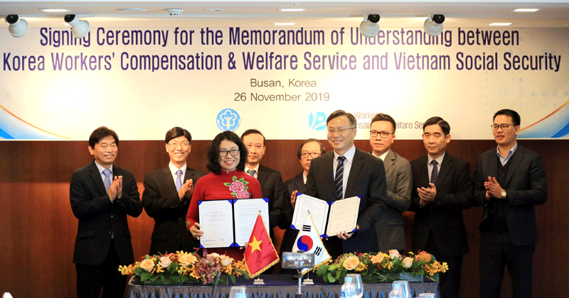 BHXH Việt Nam ký kết hợp tác với Cơ quan Phúc lợi và đền bù cho người lao động Hàn Quốc - Ảnh 1