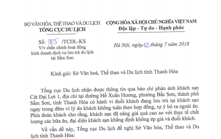 Chấn chỉnh hoạt động kinh doanh dịch vụ lưu trú du lịch tại Sầm Sơn - Ảnh 1