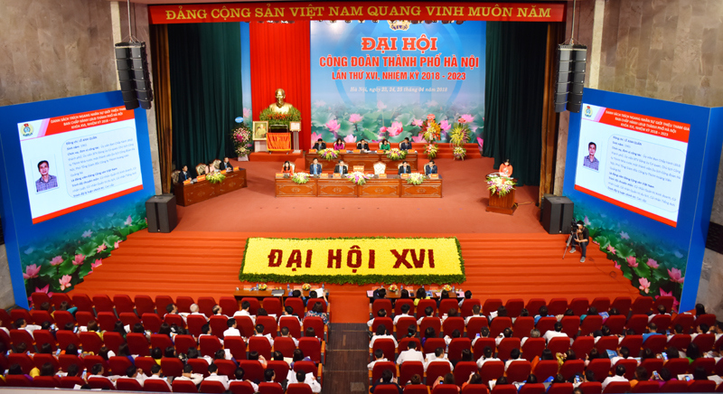 Đại hội XVI Công đoàn TP Hà Nội bắt đầu ngày làm việc thứ nhất - Ảnh 1