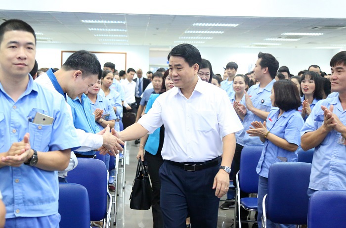 Chủ tịch Nguyễn Đức Chung đối thoại với công nhân lao động Hà Nội - Ảnh 1