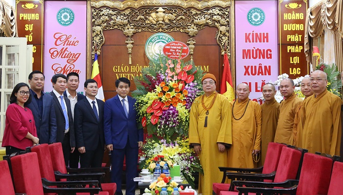 Chủ tịch Nguyễn Đức Chung chúc Tết Trung ương Giáo hội Phật giáo Việt Nam - Ảnh 1