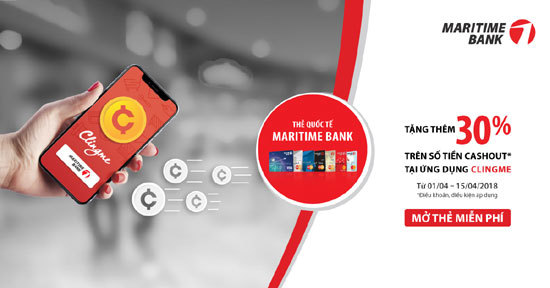 Maritime Bank phối hợp với ứng dụng Clingme mang đến ưu đãi tặng thêm 30% - Ảnh 1