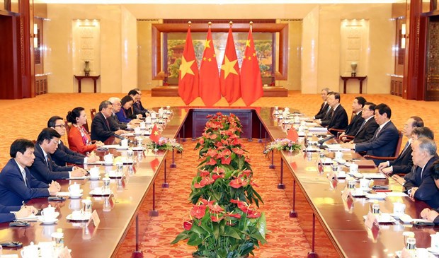 Chủ tịch Quốc hội Việt Nam hội đàm với Chủ tịch Nhân đại Trung Quốc - Ảnh 2