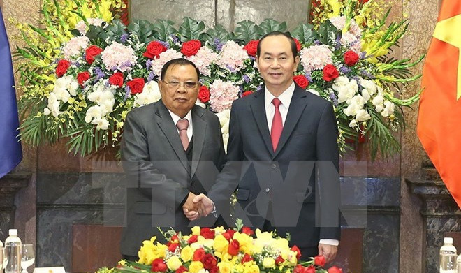 Chủ tịch nước Trần Đại Quang hội kiến Tổng Bí thư, Chủ tịch nước Lào - Ảnh 1