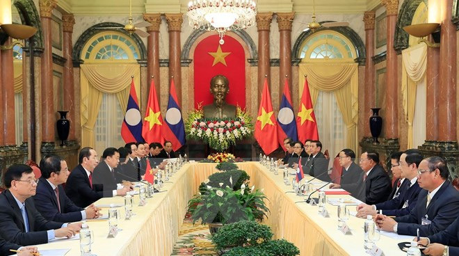 Chủ tịch nước Trần Đại Quang hội kiến Tổng Bí thư, Chủ tịch nước Lào - Ảnh 2