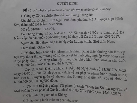 Đà Nẵng xử phạt một công ty do tái phạm trong khai thác khoáng sản - Ảnh 2