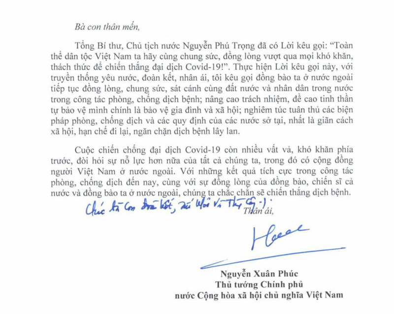 Thủ tướng Nguyễn Xuân Phúc gửi thư tới cộng đồng người Việt Nam ở nước ngoài - Ảnh 2