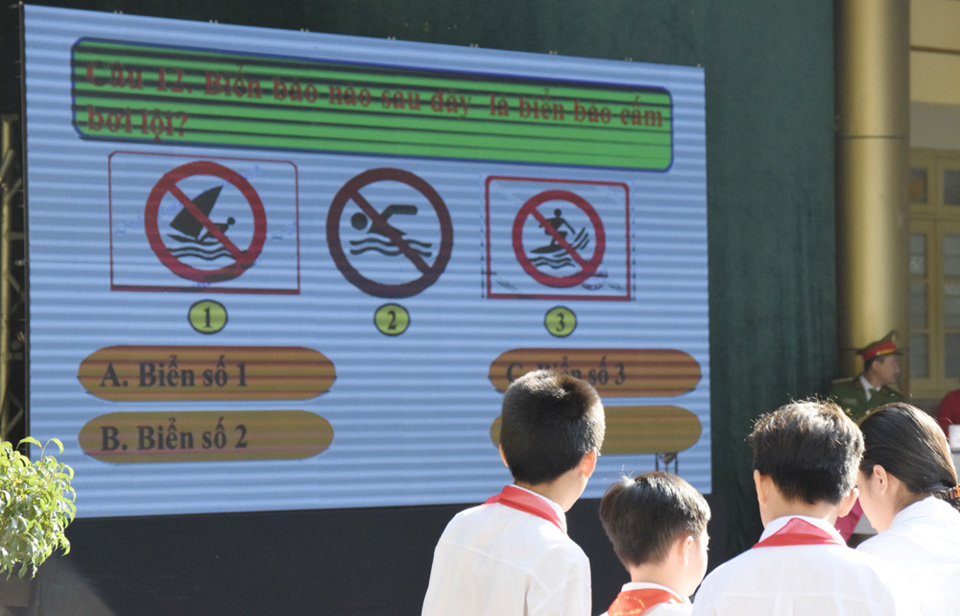 Trường Tiểu học Văn Yên thi tìm hiểu Luật An toàn giao thông - Ảnh 7