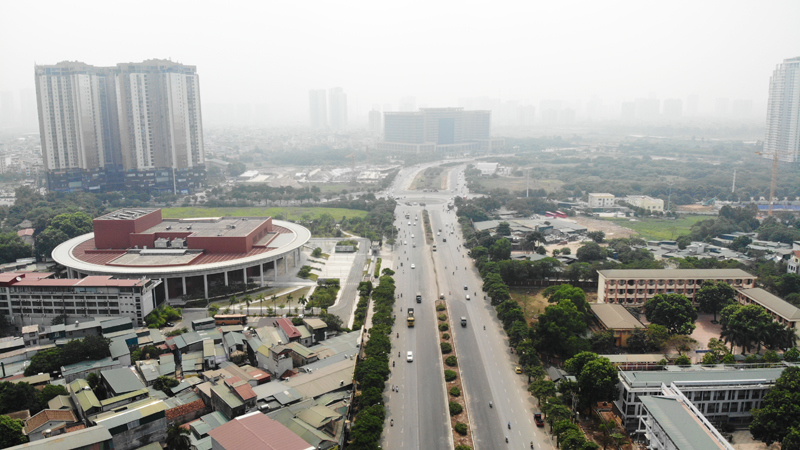 Hình ảnh đường đua F1 tại Hà Nội nhìn từ trên cao sau nửa năm khởi công - Ảnh 1
