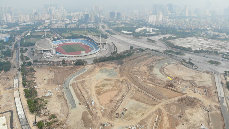 Hình ảnh đường đua F1 tại Hà Nội nhìn từ trên cao sau nửa năm khởi công - Ảnh 6