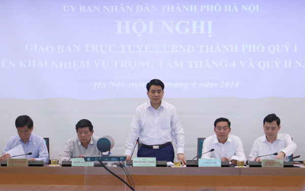 UBND TP Hà Nội triển khai nhiệm vụ trọng tâm tháng 4 và quý II năm 2018 - Ảnh 1