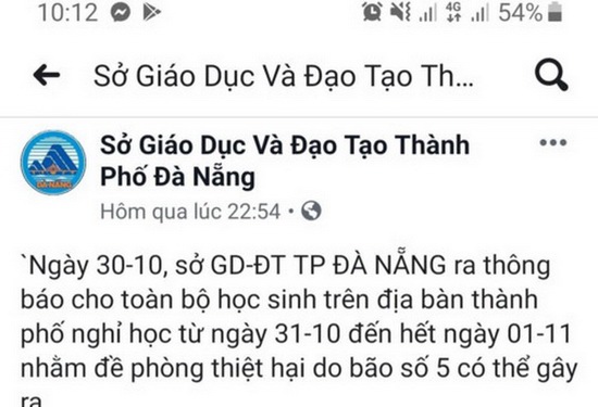 Giả mạo công văn Đà Nẵng cho học sinh nghỉ học vì bão số 5 - Ảnh 2