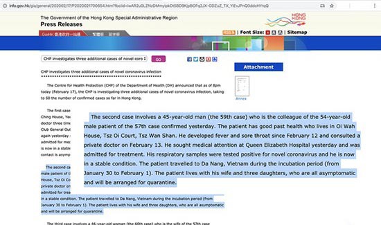Khả năng bệnh nhân Hồng Kông mắc hoặc lây truyền Covid-19 tại Đà Nẵng hầu như không có - Ảnh 1