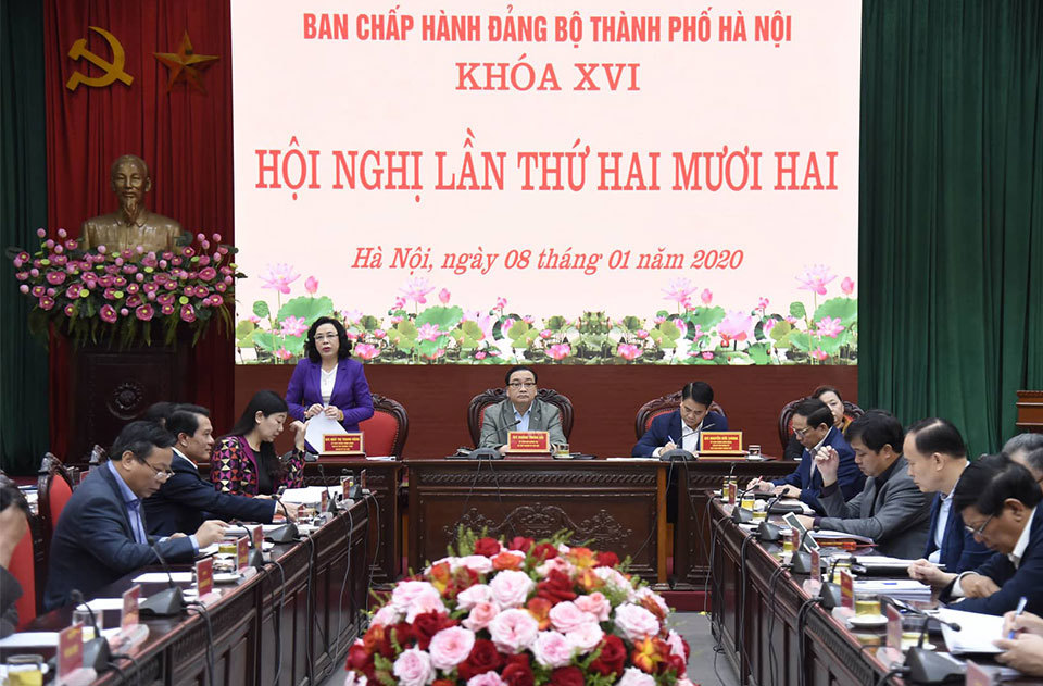 Hội nghị lần thứ 22 Ban Chấp hành Đảng bộ TP Hà Nội: Xem xét một số nhiệm vụ quan trọng trong công tác xây dựng Đảng - Ảnh 1