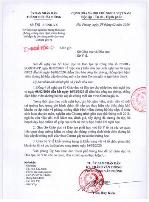 Quảng Ninh, Hải Phòng cho học sinh nghỉ thêm 1 tuần để phòng, chống dịch nCoV - Ảnh 1