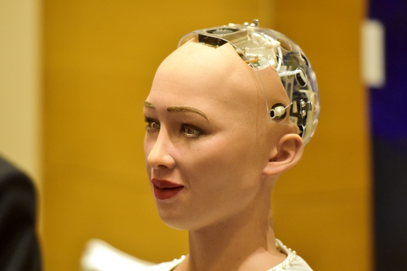 Robot Sophia diện áo dài trắng nói chuyện về 4.0 tại Hà Nội - Ảnh 3