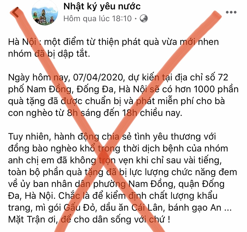 Tại quận Đống Đa: Không có việc chính quyền gây khó khăn khi người dân làm từ thiện - Ảnh 1