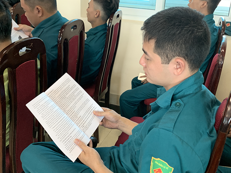Hoàng Mai: Tập huấn nghiệp vụ phòng cháy chữa cháy cho lực lượng dân quân tự vệ - Ảnh 3