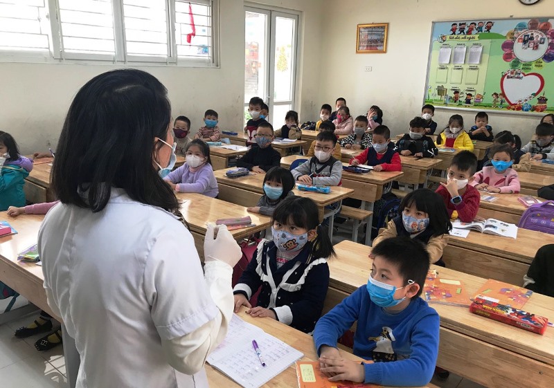 Chùm ảnh: Lớp học phòng, chống dịch nCoV ở Thanh Xuân - Ảnh 10