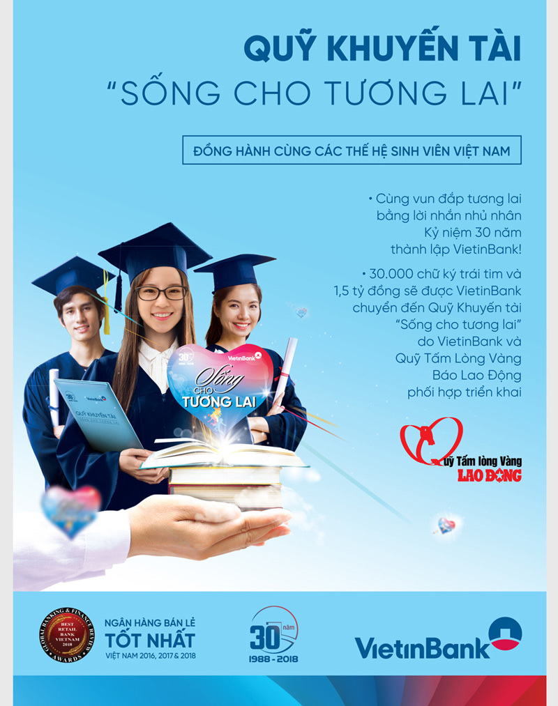 Đồng hành cùng VietinBank xây Quỹ Khuyến tài “Sống cho tương lai” - Ảnh 1