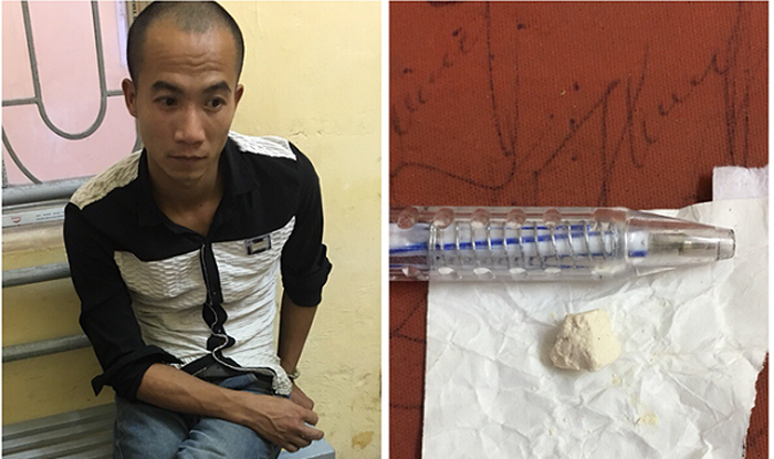 Hà Nội: Cảnh sát 141 tóm gọn nam thanh niên vi phạm giao thông mang theo ma túy - Ảnh 1