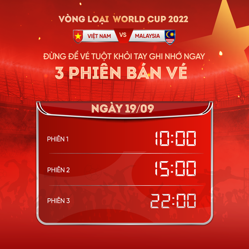 Bán vé trận ĐT Việt Nam - ĐT Malaysia ở Vòng loại World Cup 2022: Vừa mở bán đã nghẽn mạng - Ảnh 2