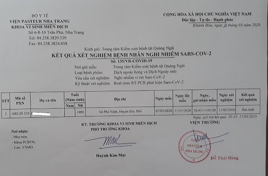 Quảng Ngãi: 2 người tiếp xúc gần bệnh nhân 31 âm tính với Covid-19 - Ảnh 1