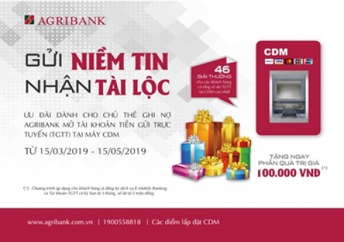 Nhận lộc khi gửi tiền tại CDM của Agribank - Ảnh 1
