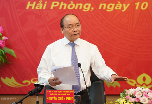 Thủ tướng Nguyễn Xuân Phúc làm việc với Thành ủy Hải Phòng - Ảnh 1