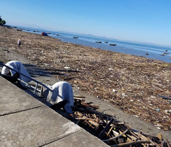 Quỳnh Lưu (Nghệ An): Rác thải trôi dạt trải dài hàng km dọc bờ biển - Ảnh 1