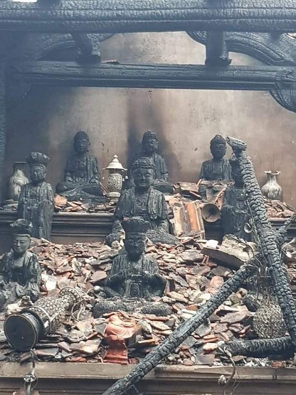 Hỏa hoạn ở chùa Thanh Sơn (Sóc Sơn) thiệt hại 700 triệu đồng - Ảnh 1