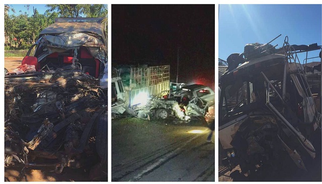 Xe bán tải nát bét đầu sau tai nạn khiến 3 người tử vong - Ảnh 1